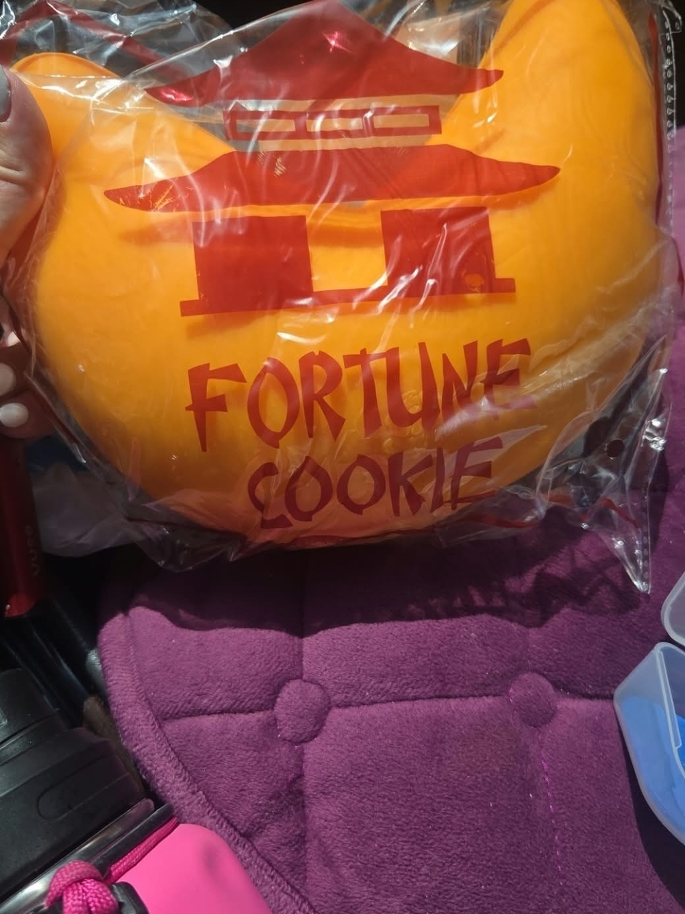 Fortune Cookie Plush Pillow - Orange by